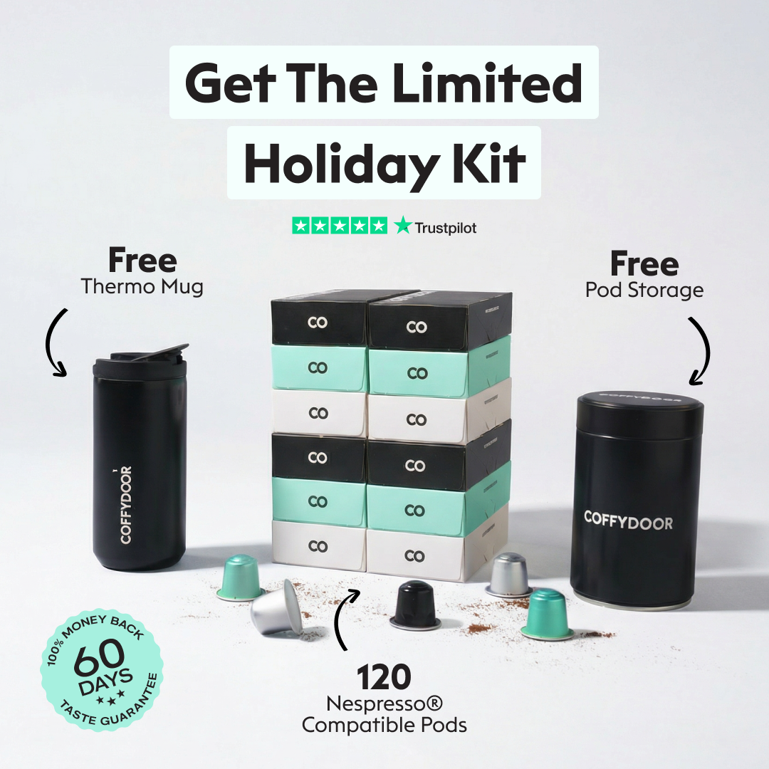 Holiday Sale kit 120 Capsules + Thermos Mug + Coffee Box